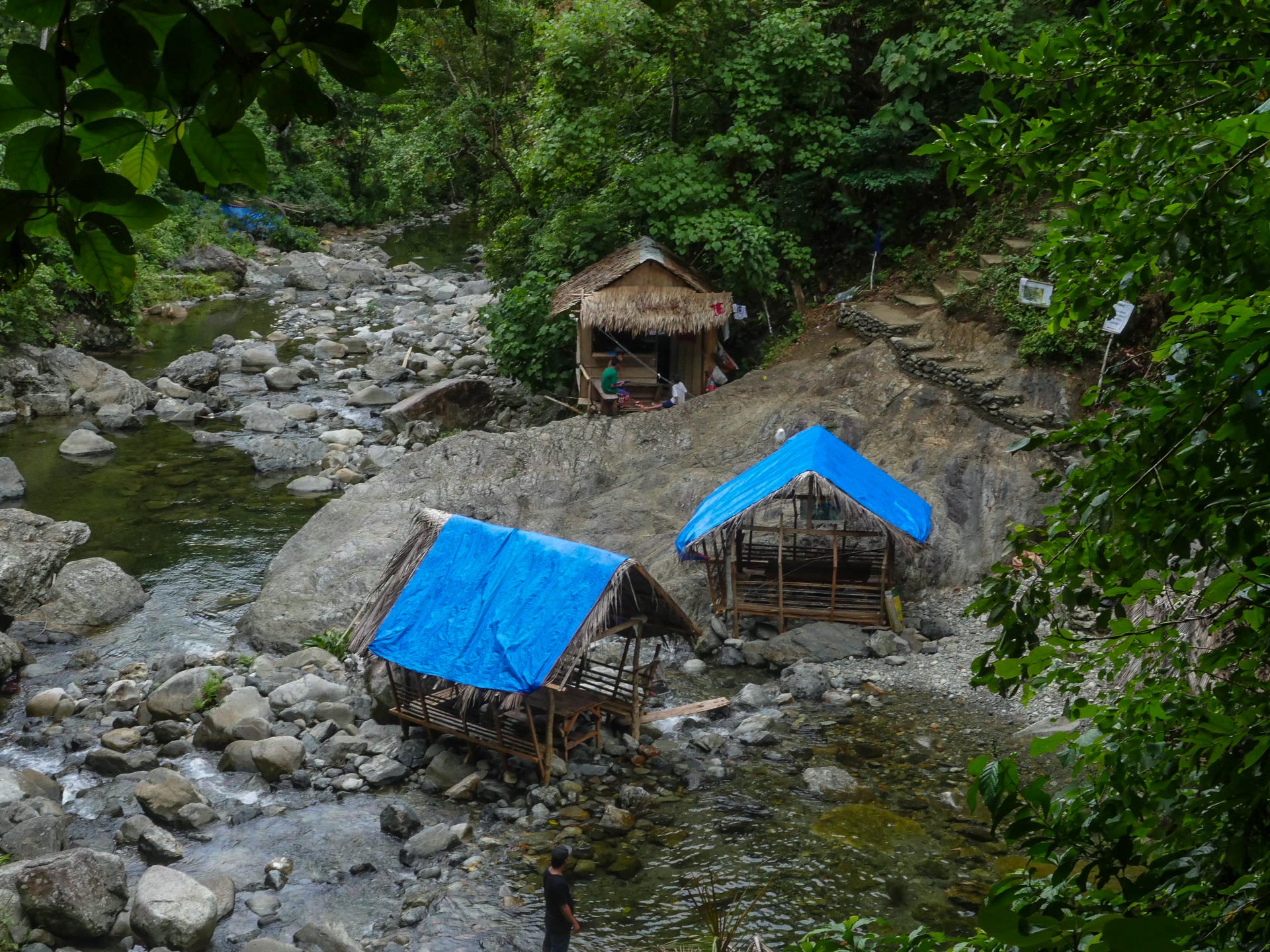 little huts at hicming falls in catanduanes philippines